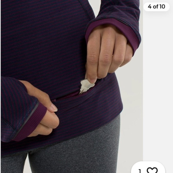 Lululemon Womens Athleisure Active Full Tilt Long Sleeve Top Hyper Stripe Plum - Picture 2 of 6
